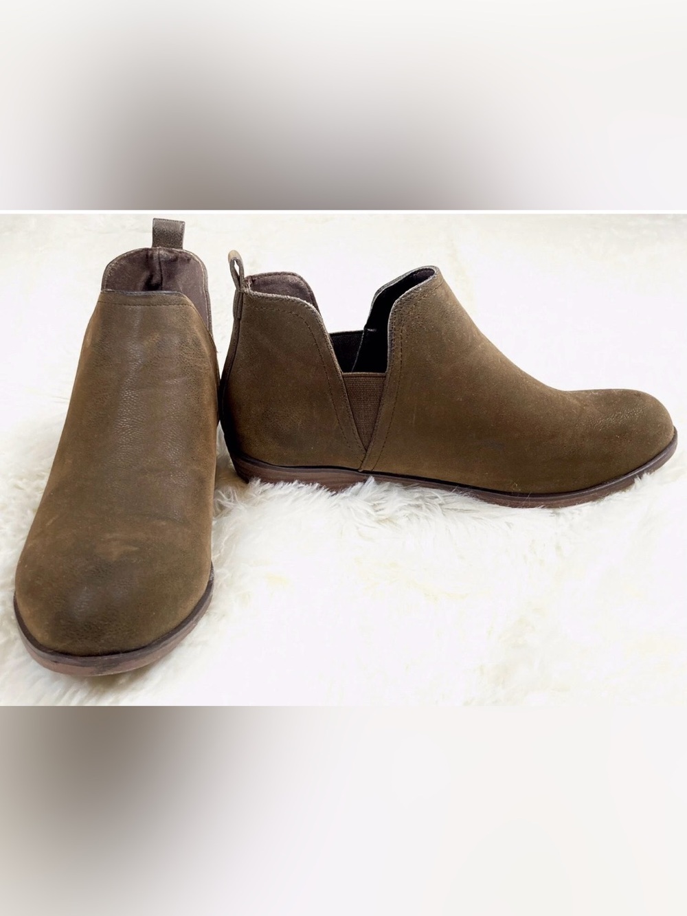 Pierre Dumas Womens Kenzie-2 size 8.5 Brown Faux Suede Slip On Bootie Retail $55
